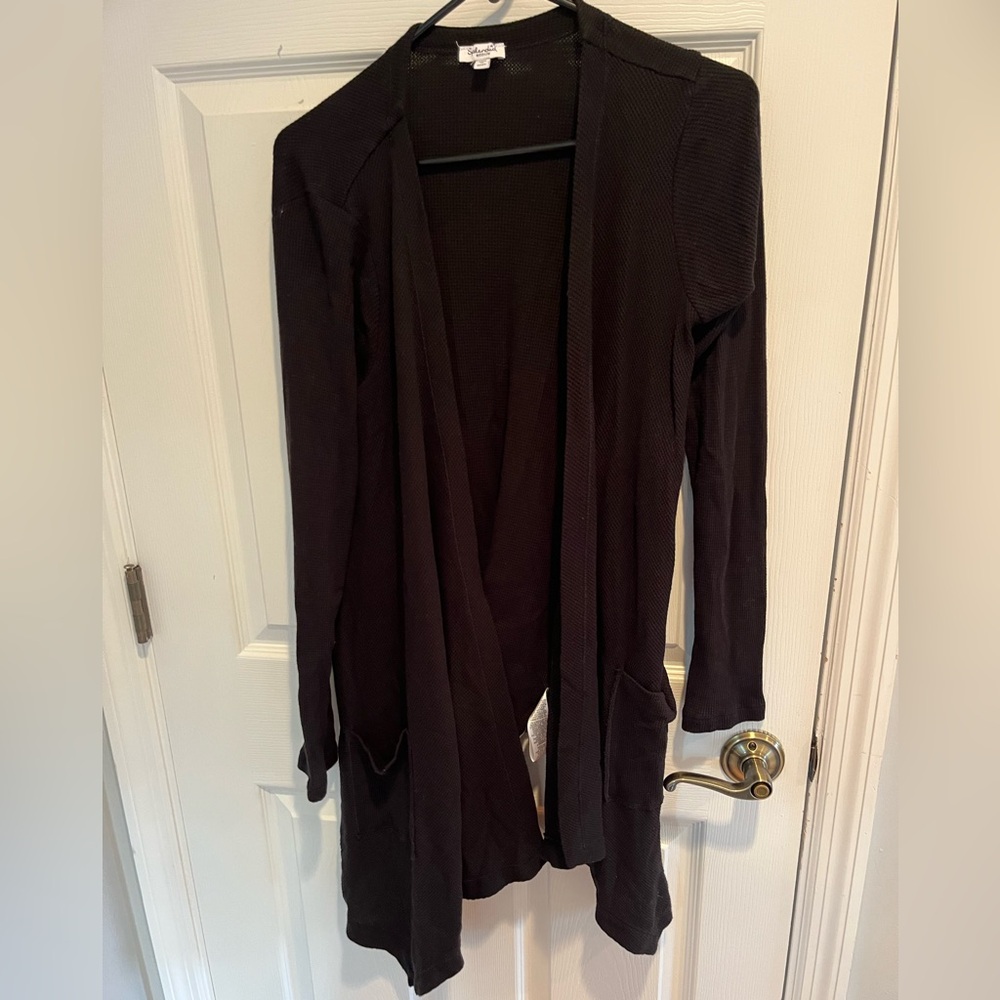 Black Open Front Cardigan